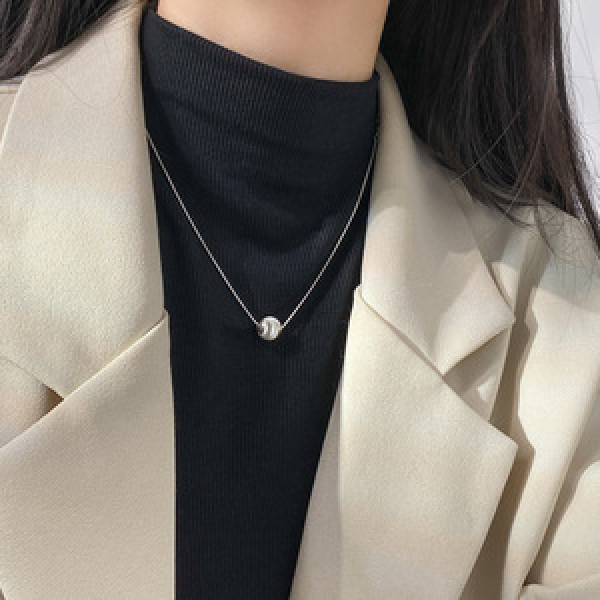 A45796 s925 silver trendy sweet dainty cateye necklace