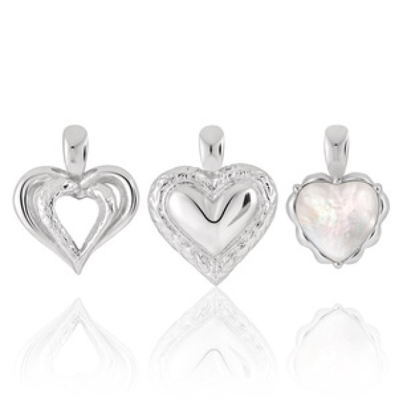 A43124 pendant grade s925 sterling silver unique elegant hollowed design heart