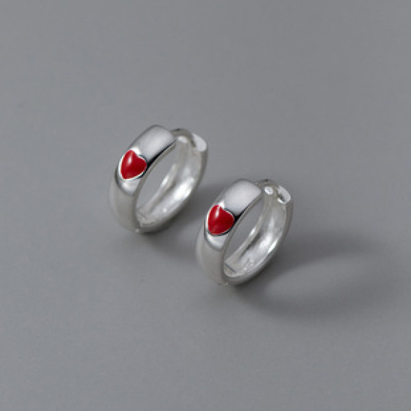 A38284 s925 sterling silver colorful heart design earrings