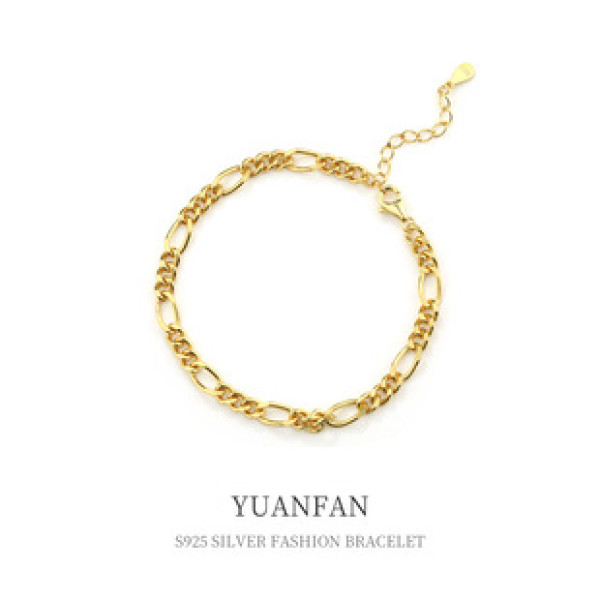 A39347 sterling silver unique chain bar charm bracelet