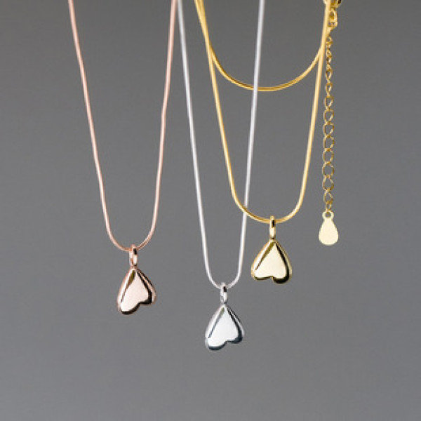 A42883 s925 sterling silver heart fashion sweet necklace