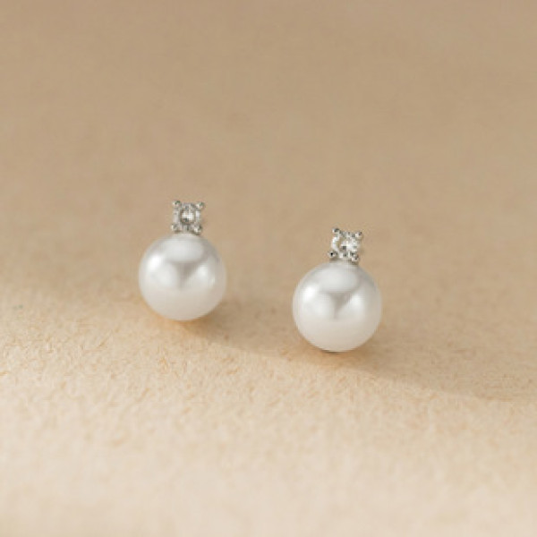 A43150 s925 sterling silver rhinestone cubic zirconia stud design earrings