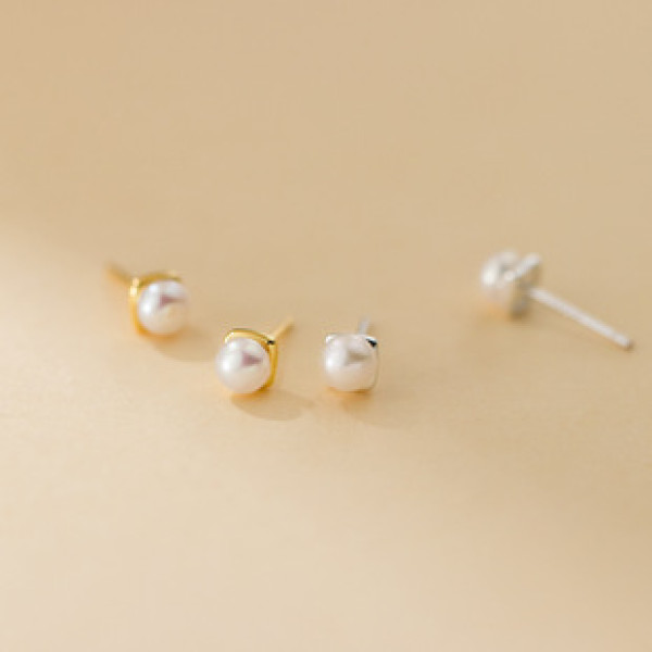 A43387 s925 sterling silver square stud fashion earrings