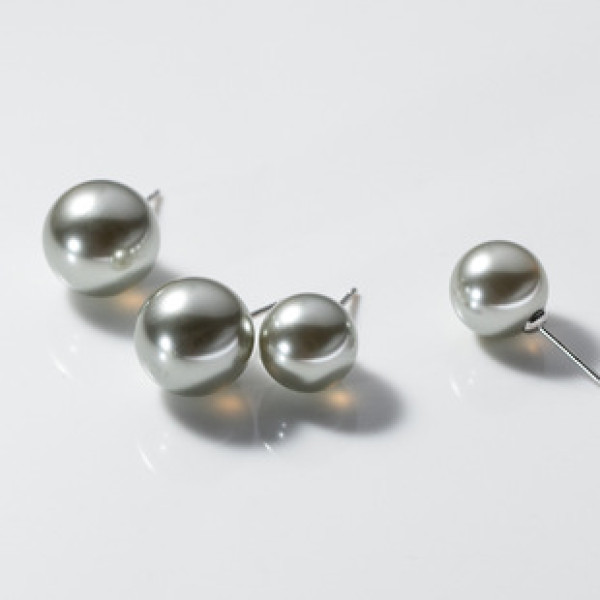 A39471 s925 sterling silver simple circle stud elegant earrings