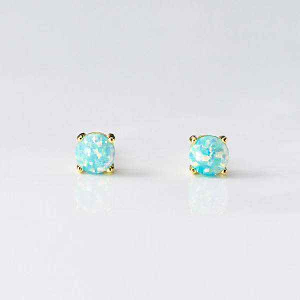 A44456 s925 sterling silver trendy sweet opal stud earrings