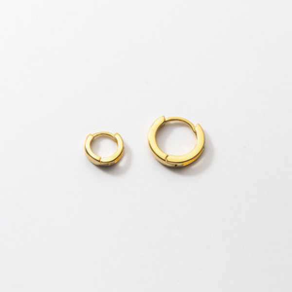 A36710 s925 sterling silver geometric circle hoop simple women earrings