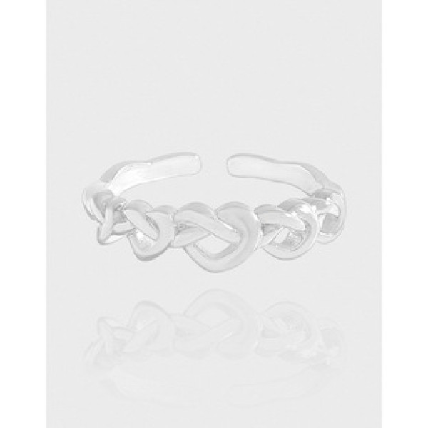 A42799 design braided heart sterling silver s925 heartshape ring