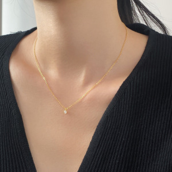A44483 s925 silver trendy sweet unique simple rhinestone crown necklace