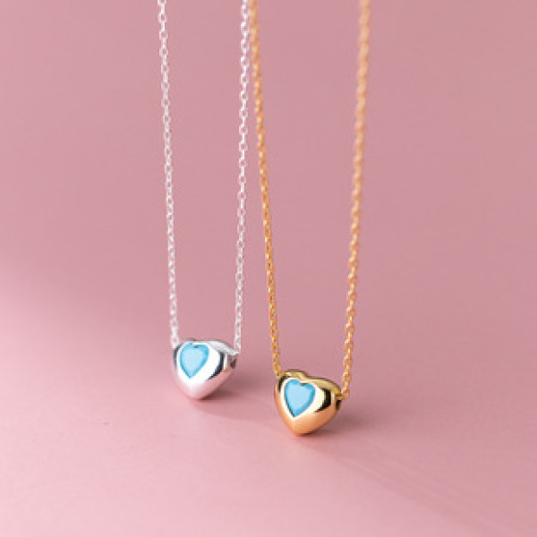 A42537 s925 sterling silver rhinestone heart elegant heartshape necklace