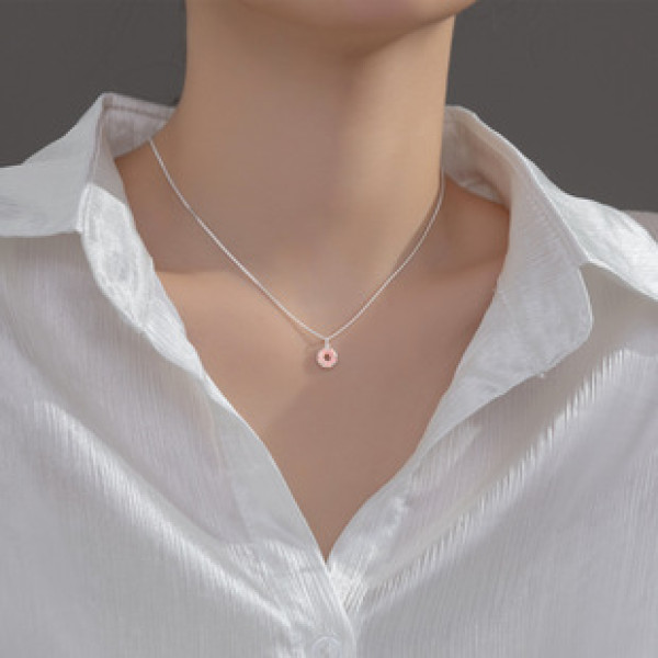 A42974 s925 silver cute simple sweet unique necklace