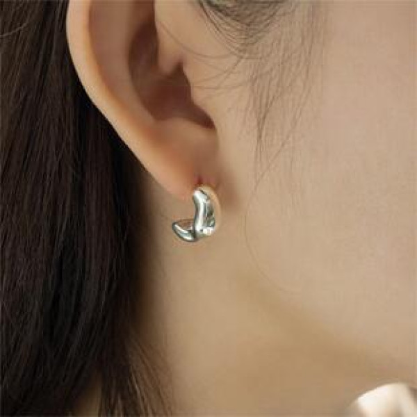 A41010 simple elegant sterling silver stud earrings geometric earrings