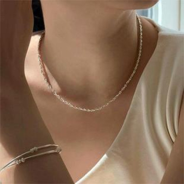 A39913 sterling silver bead simple elegant wrap necklace