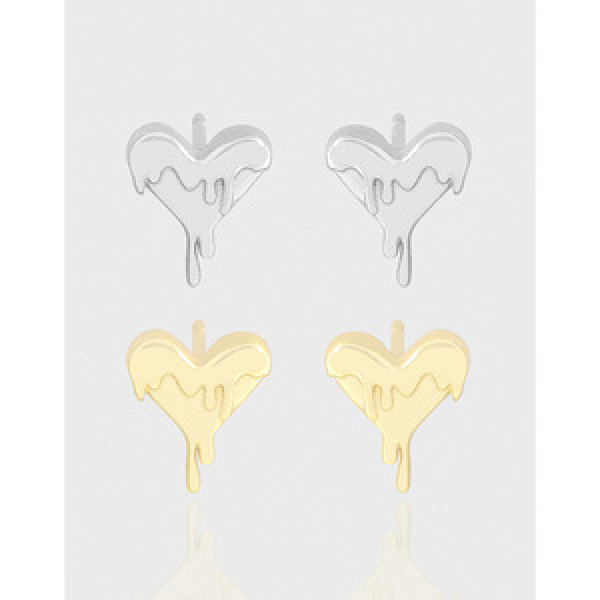 A43662 heart sterling silver s925 stud earrings
