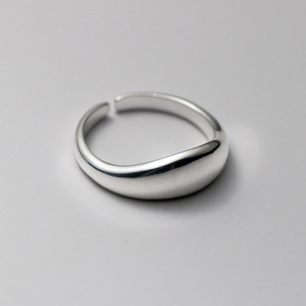 A40672 s925 sterling silver simple elegant wide adjustable unique ring