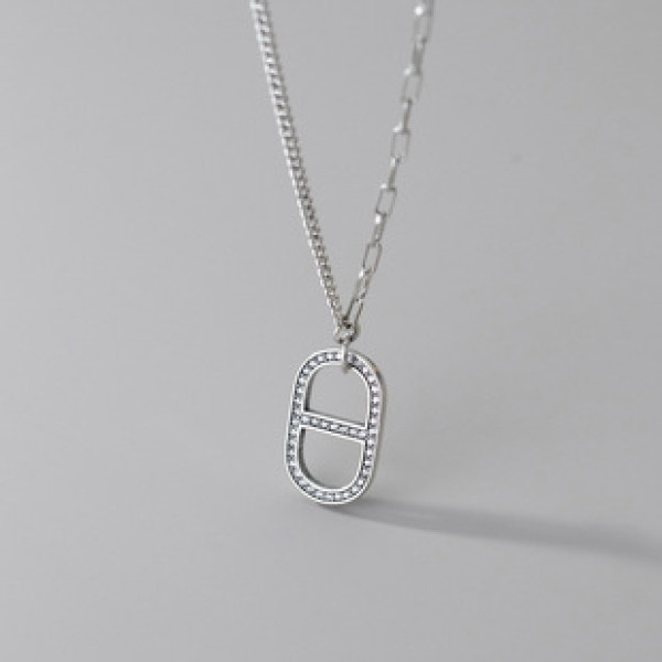 A38428 s925 sterling silver thai rhinestone hollowed vintage unique necklace