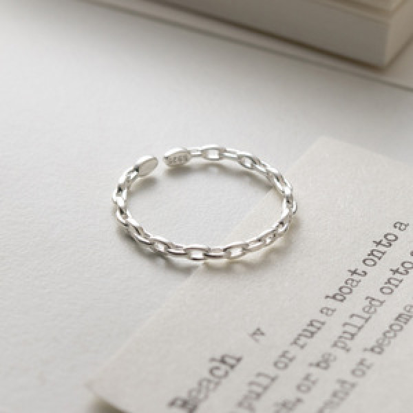 A43790 s925 silver simple geometric ring
