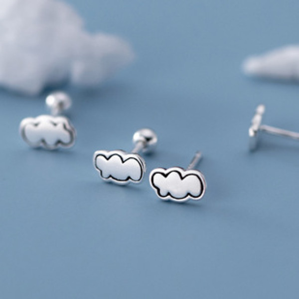 A41346 s925 sterling silver cute stud trendy dainty sweet elegant earrings