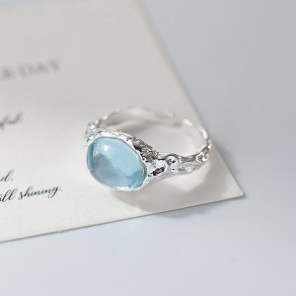 A46255 s925 sterling silver dainty oval natural ring