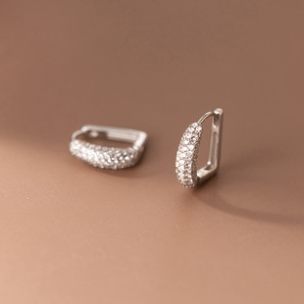 A39834 s925 sterling silver rhinestone design elegant earrings
