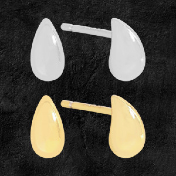 A44655 simple teardrop quality stud sterling silver s925 earrings
