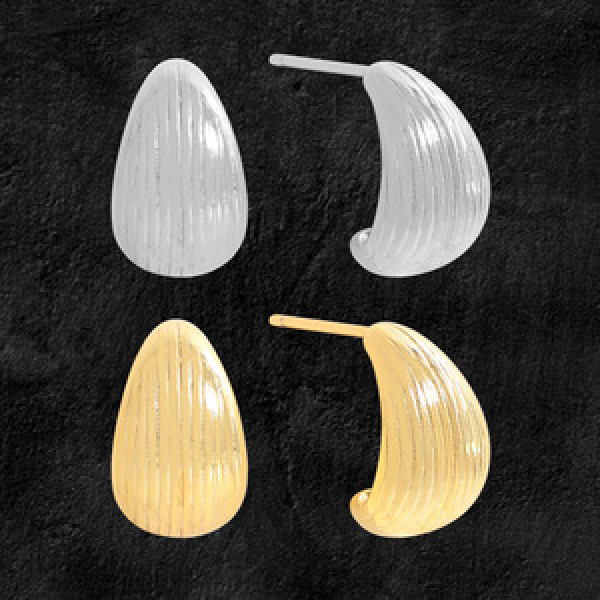A45898 bar stripe teardrop stud sterling silver s925 earrings