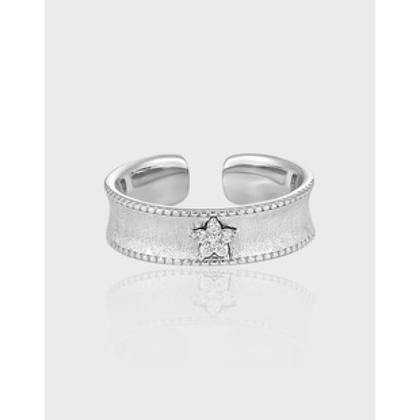 A40304 unique grade rhinestone s925 sterling silver stars adjustable ring