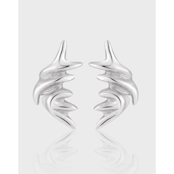 A41212 unique simple wing s925 sterling silver stud earrings
