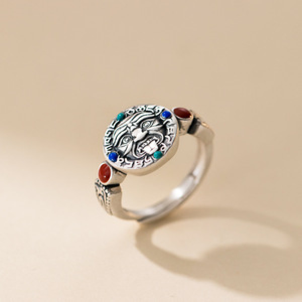 A45540 silver vintage ethnic thai ring