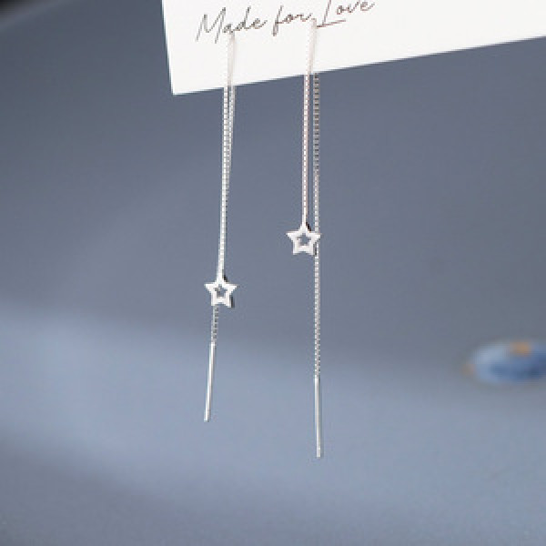 A45030 s925 sterling silver sweet dainty hollowed string stud earrings