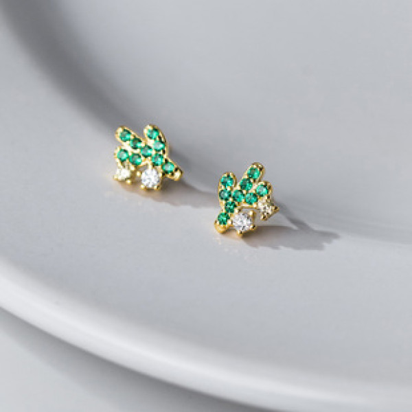 A38180 s925 sterling silver rhinestone stud trendy design earrings