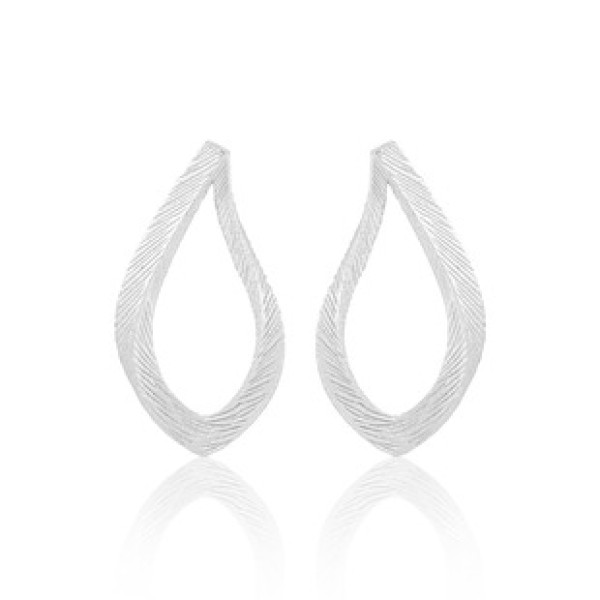 A42368 chain stripe stud s925 sterling silver unique elegant hollowed earrings