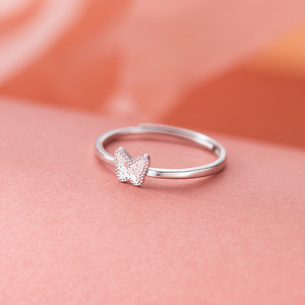 A45120 s925 sterling silver sweet simple butterfly ring