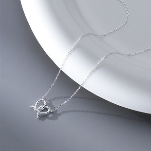 A41546 s925 sterling silver twist heart design unique necklace