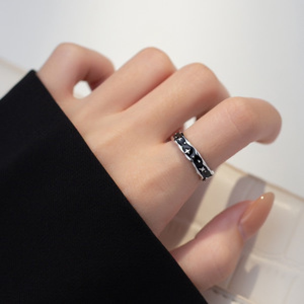 A45974 s925 sterling silver simple stars elegant unique ring