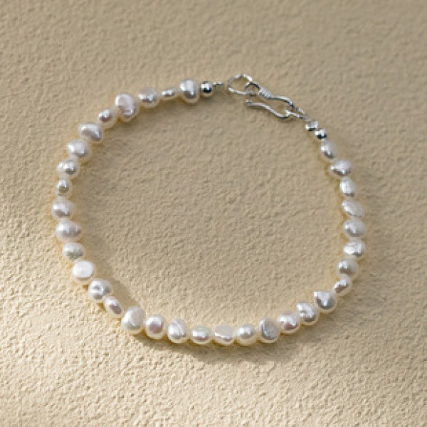 A43439 s925 silver elegant trendy pearl charm design bracelet