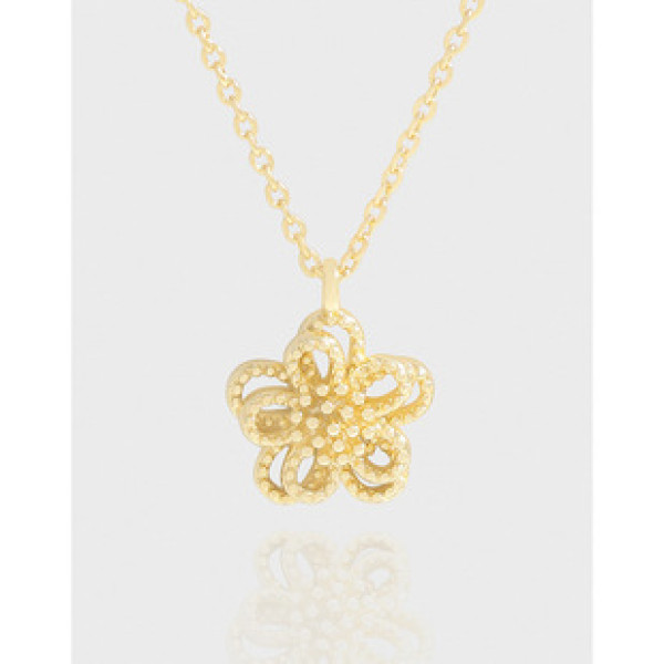 A42616 design double doublelayer layered hollowed flower necklace