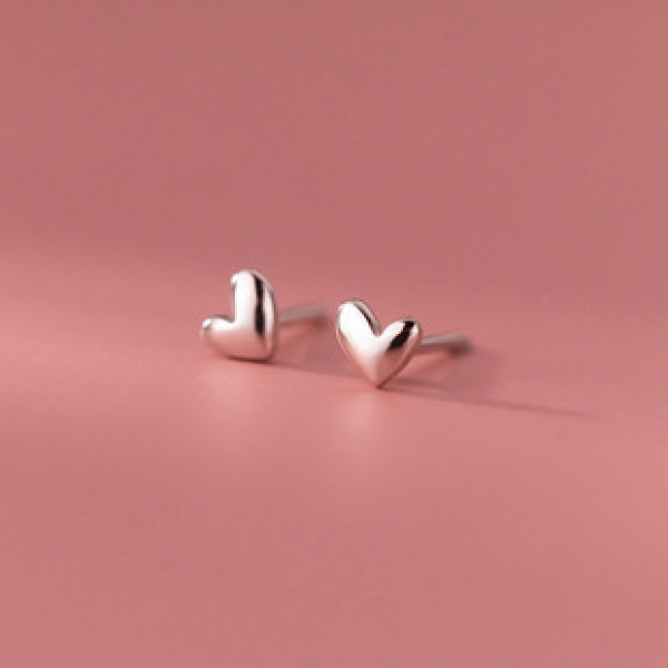 A37329 s925 sterling silver heart stud trendy heartshape design earrings