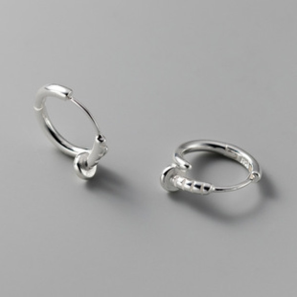 A38161 s925 sterling silver circle unique earrings