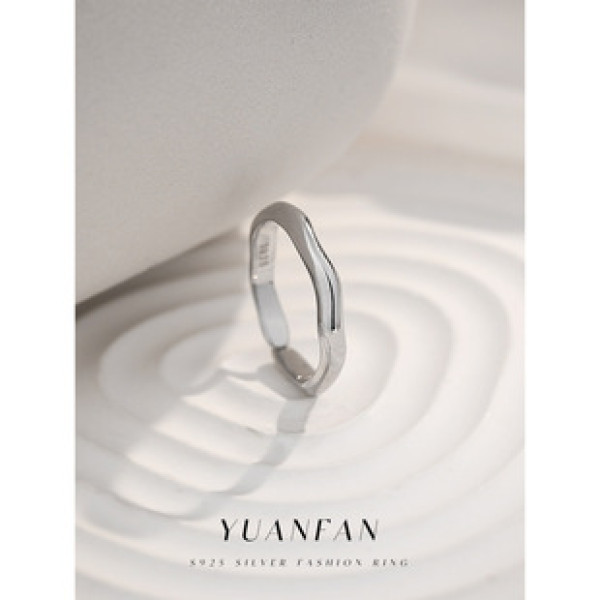 A40497 simple sterling silver adjustable ring