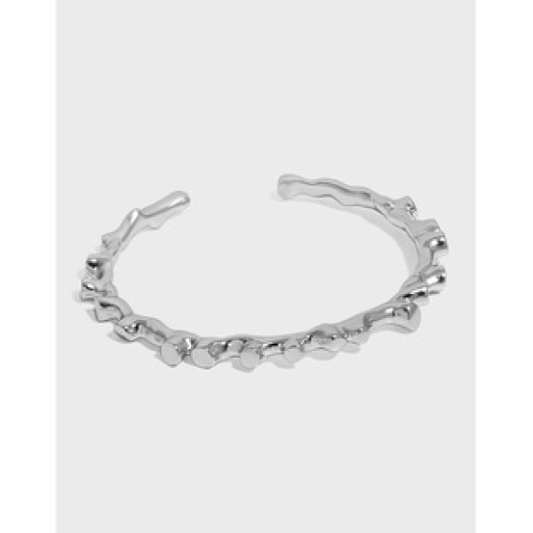 A36140 design minimalist irregular qualitys925 sterling silver adjustable banglebra bracelet