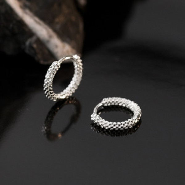 A42529 s925 sterling silver circle starts fashion earrings