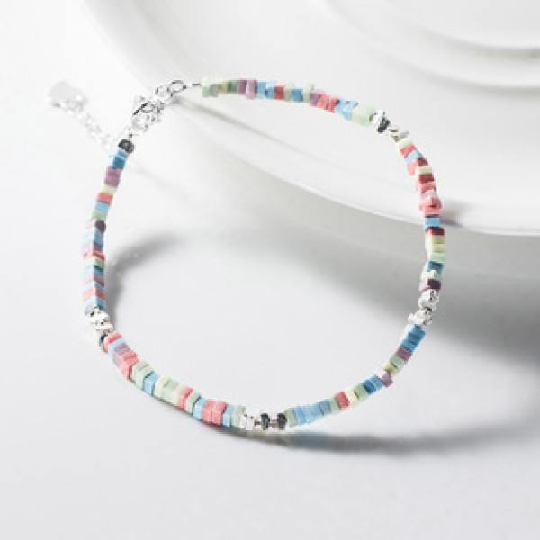 A43199 s925 sterling silver charm simple bangle bracelet