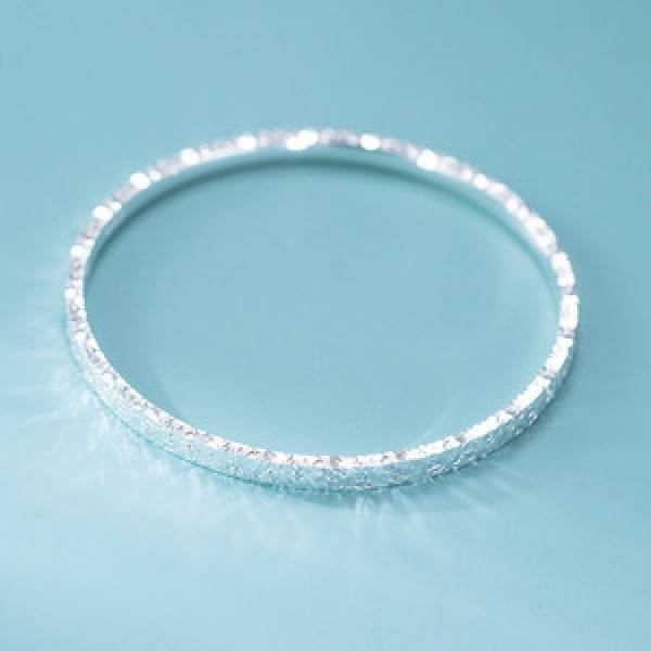 A46027 silver dainty simple bangle bracelet