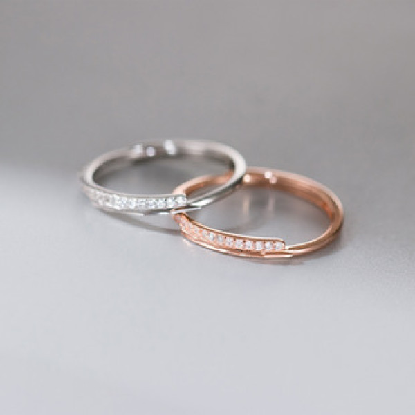 A43240 s925 sterling silver simple rhinestone elegant design fashion ring
