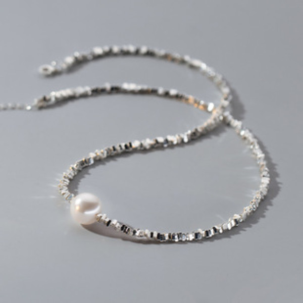 A38918 s925 sterling silver pearl elegant unique necklace