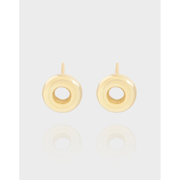 A39387 design circle quality stud sterling silver s925 earrings
