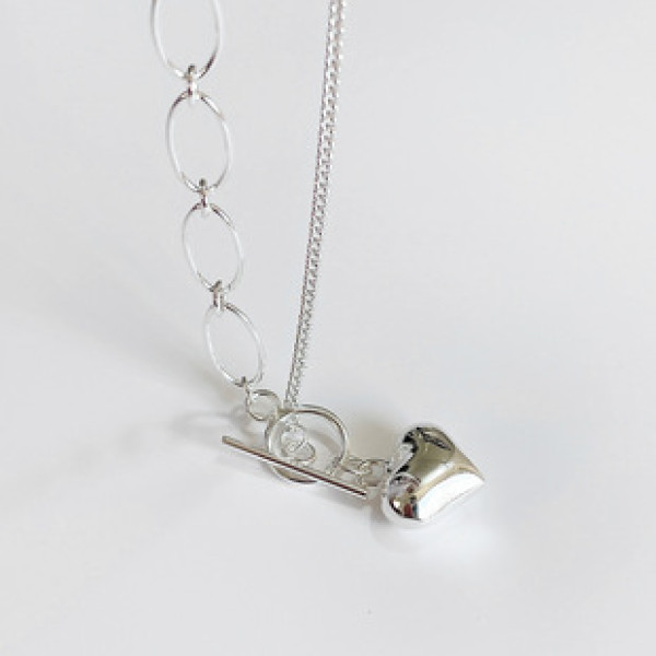 A32890 fashion 925 sterling silver heartshape necklace