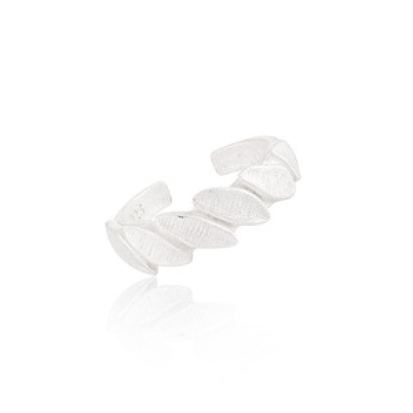 A44229 tree leaf s925 sterling silver simple adjustable ring
