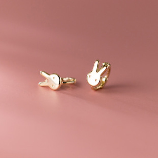 A37349 s925 silver cute rabbit earrings