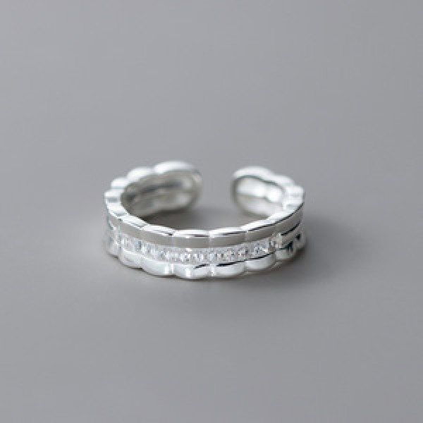 A45787 s925 sterling silver trendy sweet dainty rhinestone ring